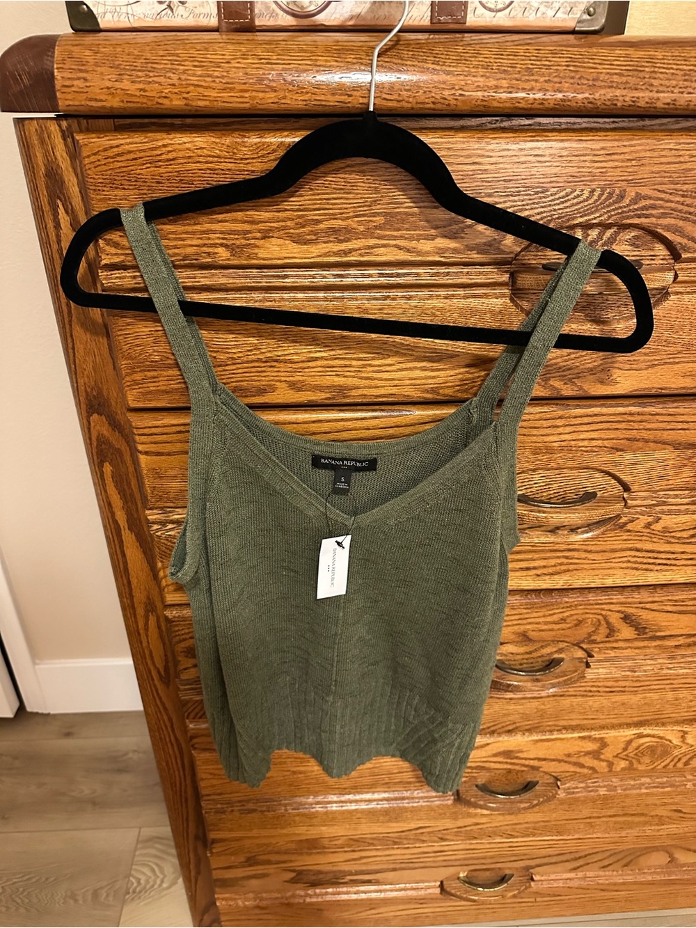 Banana Republic Olive Ribbed V-Neck Camisole